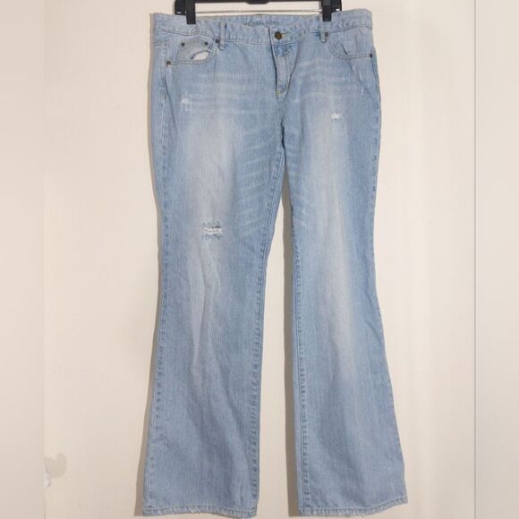 Michael Kors Women's Distressed Light Wash Bootcut Jeans Size 14 EUC - Picture 5 of 9